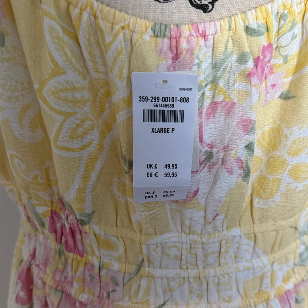 Hollister Yellow and Pink Floral Midi Dress - Picture 3 of 3